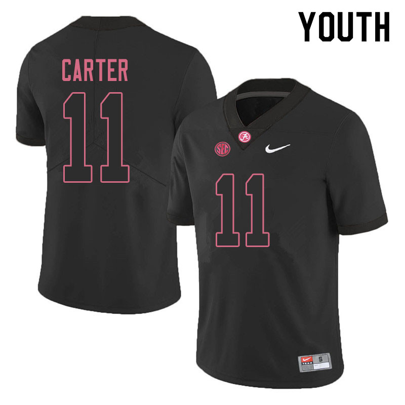 Youth #11 Scooby Carter Alabama Crimson Tide College Football Jerseys Sale-Blackout